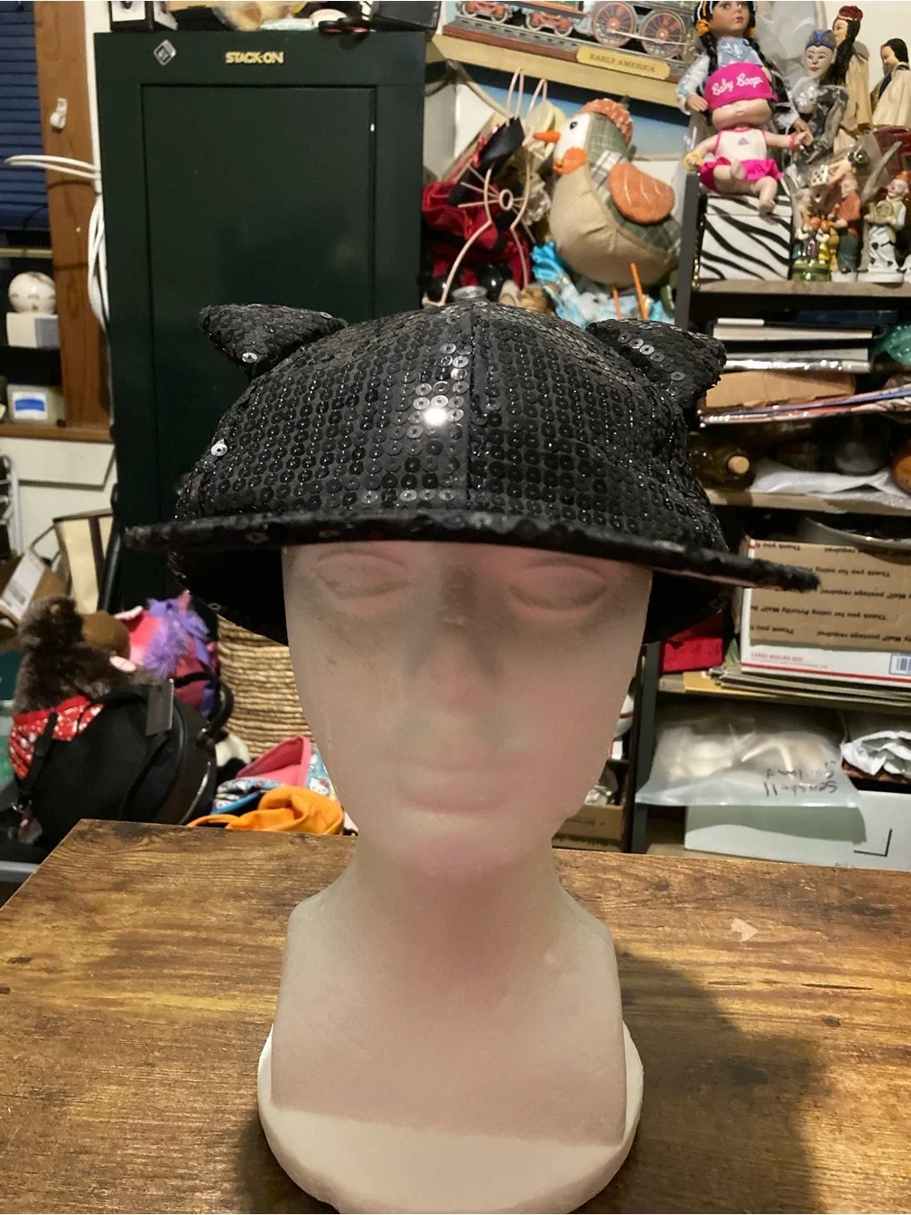 Justice black sequin baseball cap